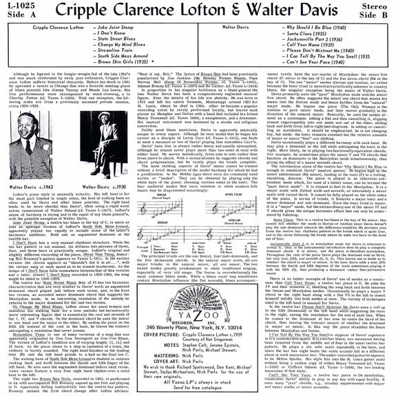 Cripple Clarence Lofton & Walter Davis : Cripple Clarence Lofton & Walter Davis (LP, Comp)