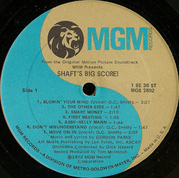 Gordon Parks : Shaft's Big Score! - The Original Motion Picture Soundtrack (LP, Album)