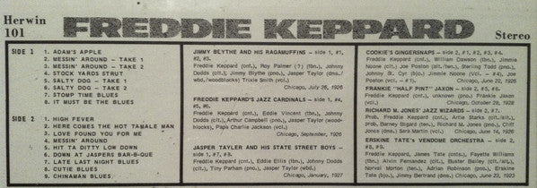 Freddie Keppard : 17 Rare Selections Of The Finest Jazz Cornetist Of The 1920's (LP, Comp)