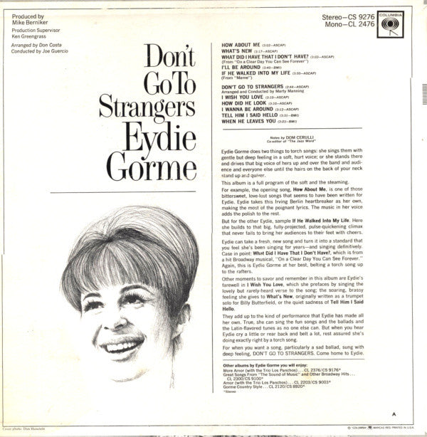 Eydie Gormé : Don't Go To Strangers (LP, Album)