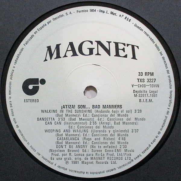 Bad Manners : Gosh It's... Bad Manners (¡Atiza! Son... Bad Manners) (LP, Album)