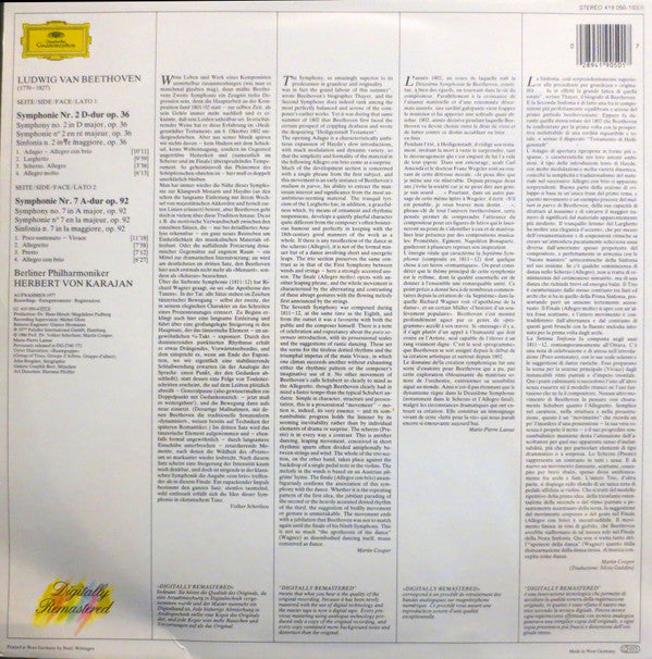 Ludwig van Beethoven / Berliner Philharmoniker / Herbert von Karajan : Symphonien Nr.2 & 7 (LP, Comp)