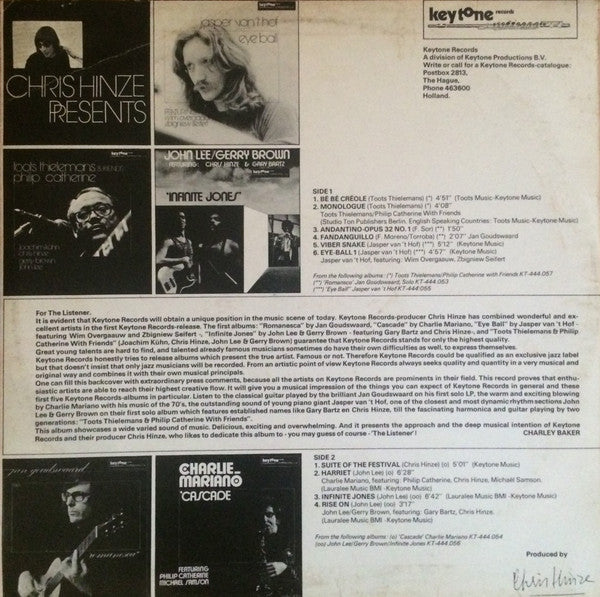 Chris Hinze : Chris Hinze Presents: Keytone Records (LP, Comp, Promo)