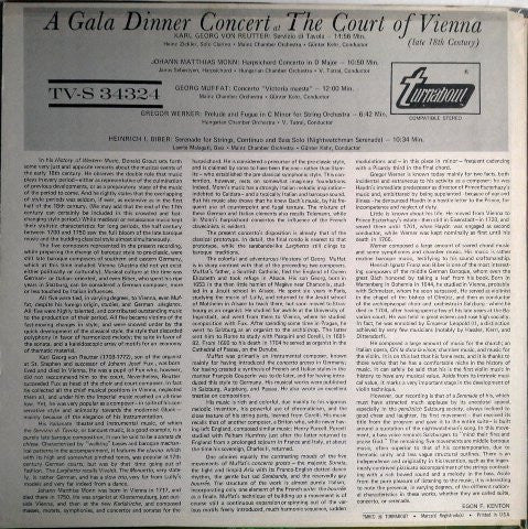 Various : A Gala Dinner Concert At The Court Of Vienna (Late 18th Century) (LP)