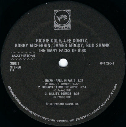 Richie Cole, Lee Konitz, Bobby McFerrin, James Moody & Bud Shank : The Many Faces Of Bird (LP,  )