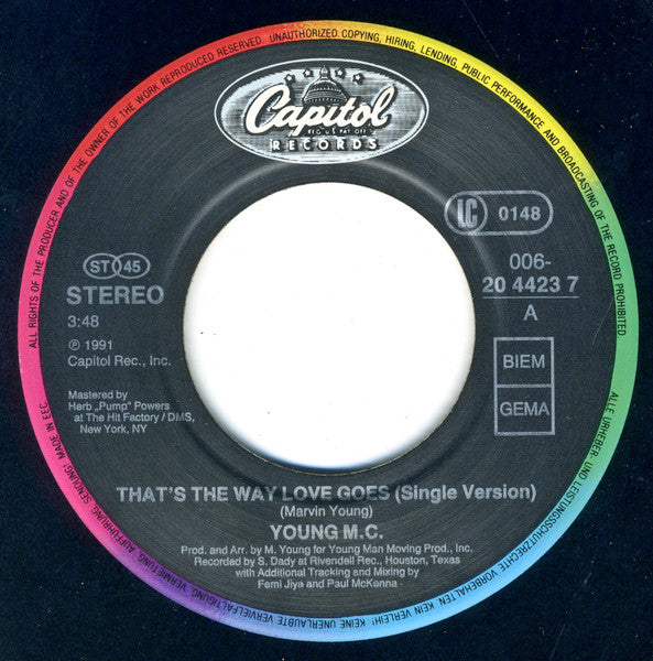 Young MC : That's The Way Love Goes (7", Single)