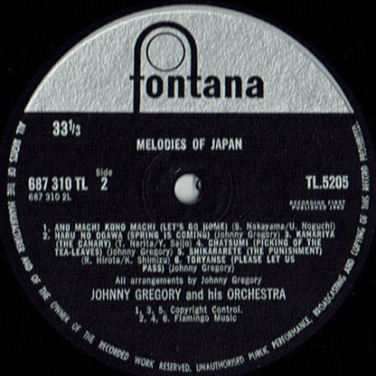 John Gregory And His Orchestra : Melodies Of Japan (LP, Album, Mono)