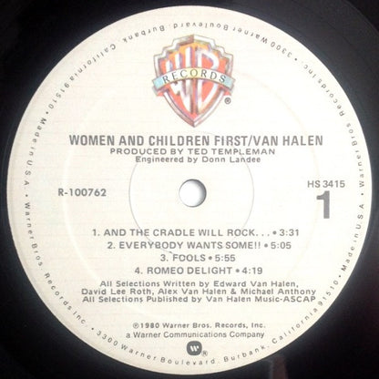 Van Halen : Women And Children First (LP, Album, Club)