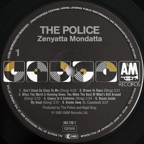 The Police : Zenyatta Mondatta (LP, Album, RE)