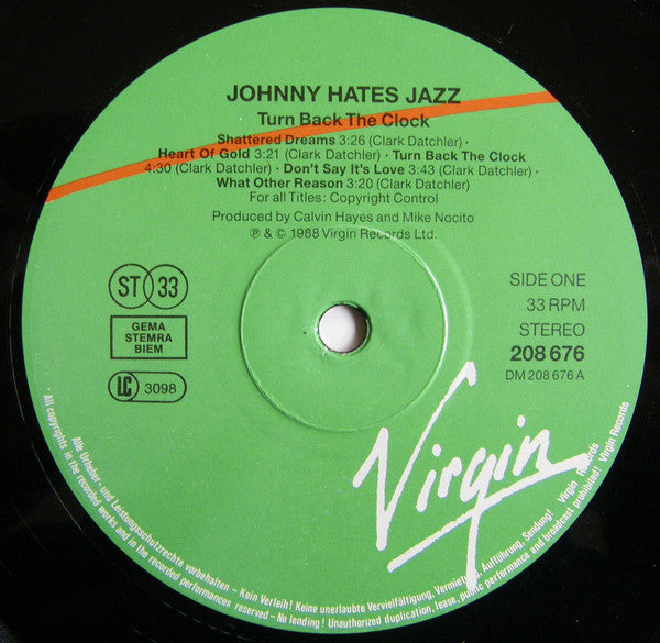 Johnny Hates Jazz : Turn Back The Clock (LP, Album)