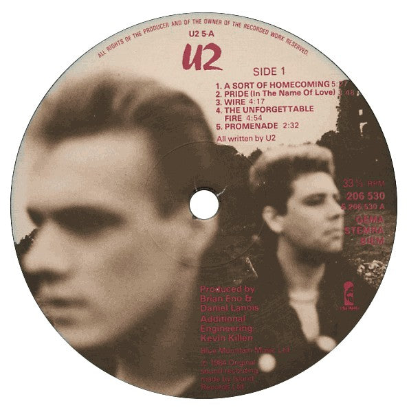 U2 : The Unforgettable Fire (LP, Album)