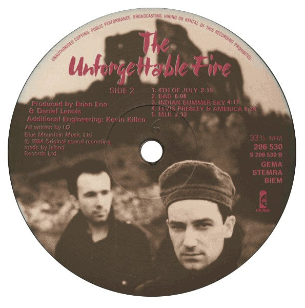 U2 : The Unforgettable Fire (LP, Album)