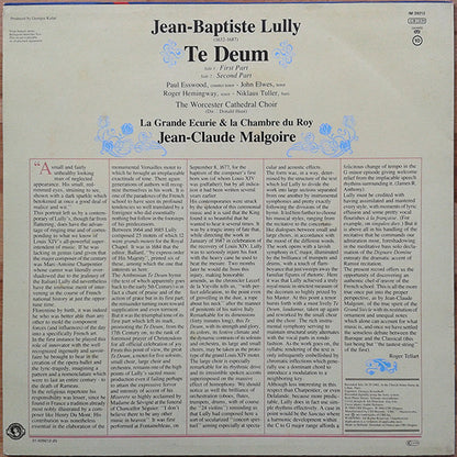 Jean-Baptiste Lully, La Grande Ecurie Et La Chambre Du Roy, Jean-Claude Malgoire : Te Deum (LP, Dig)