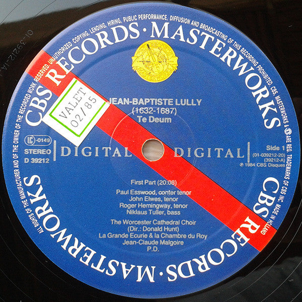 Jean-Baptiste Lully, La Grande Ecurie Et La Chambre Du Roy, Jean-Claude Malgoire : Te Deum (LP, Dig)