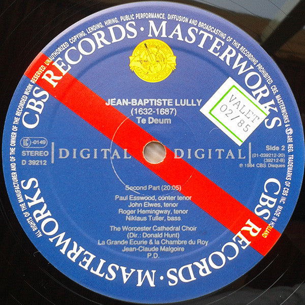 Jean-Baptiste Lully, La Grande Ecurie Et La Chambre Du Roy, Jean-Claude Malgoire : Te Deum (LP, Dig)