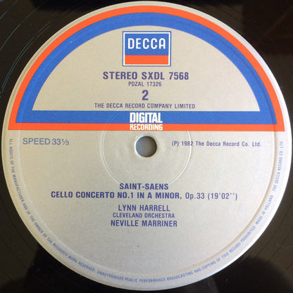 Robert Schumann, Camille Saint-Saëns, The Cleveland Orchestra, Lynn Harrell, Sir Neville Marriner : Cello Concerto / Cello Concerto No.1 (LP)
