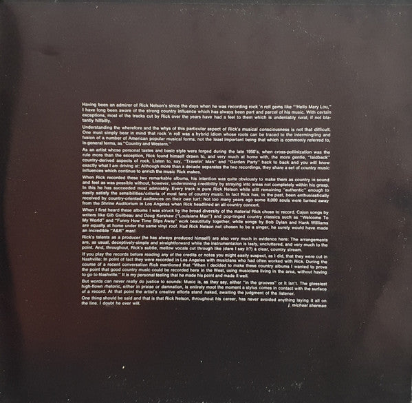 Ricky Nelson (2) : Country (2xLP, Comp)