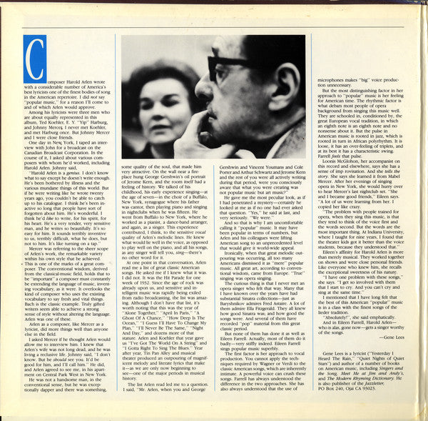 Eileen Farrell : Sings Harold Arlen (LP, Album, gat)