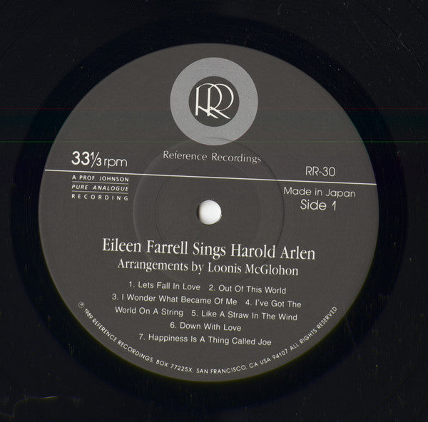 Eileen Farrell : Sings Harold Arlen (LP, Album, gat)