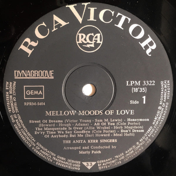 The Anita Kerr Singers : Mellow Moods Of Love (LP, Mono)