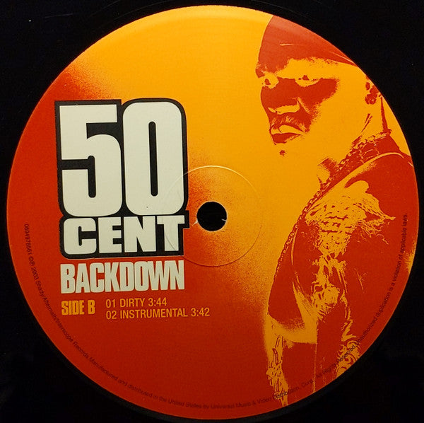 50 Cent : In Da Club / Backdown (12", Single)