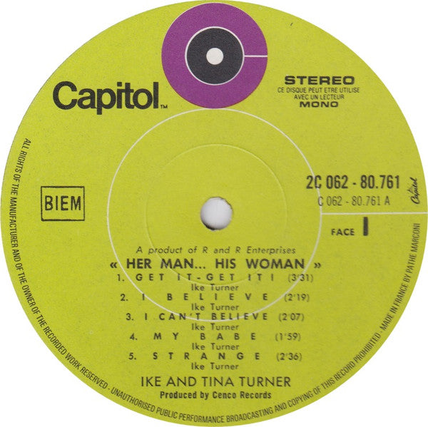 Ike & Tina Turner : Her Man... His Woman (LP, Album)