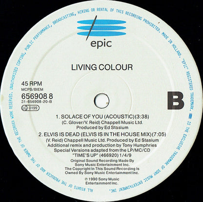 Living Colour : Solace Of You (12", Single)