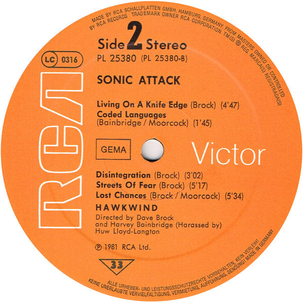 Hawkwind : Sonic Attack (LP, Album)