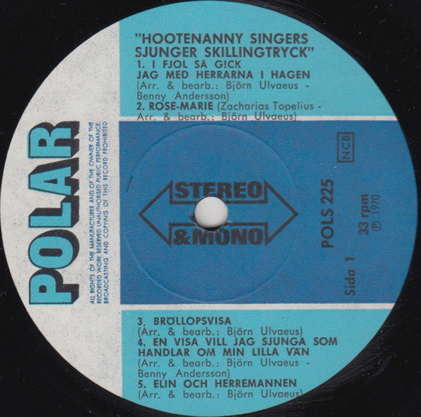 Hootenanny Singers : Skillingtryck (LP, Album)