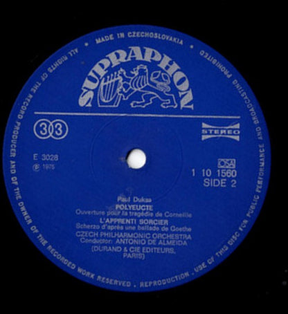 Paul Dukas, The Czech Philharmonic Orchestra, Antonio De Almeida : L'Apprenti Sorcier / La Péri / Polyeucte (LP)