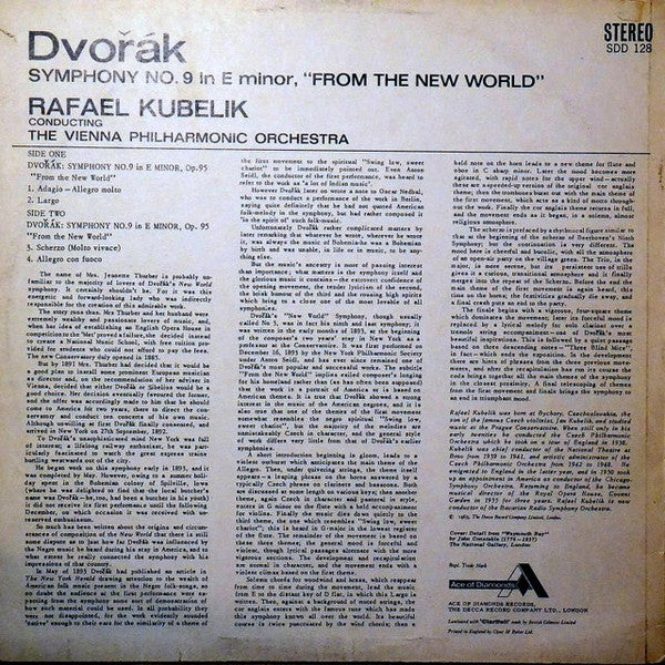Antonín Dvořák - Rafael Kubelik, Wiener Philharmoniker : New World Symphony (LP, RE)