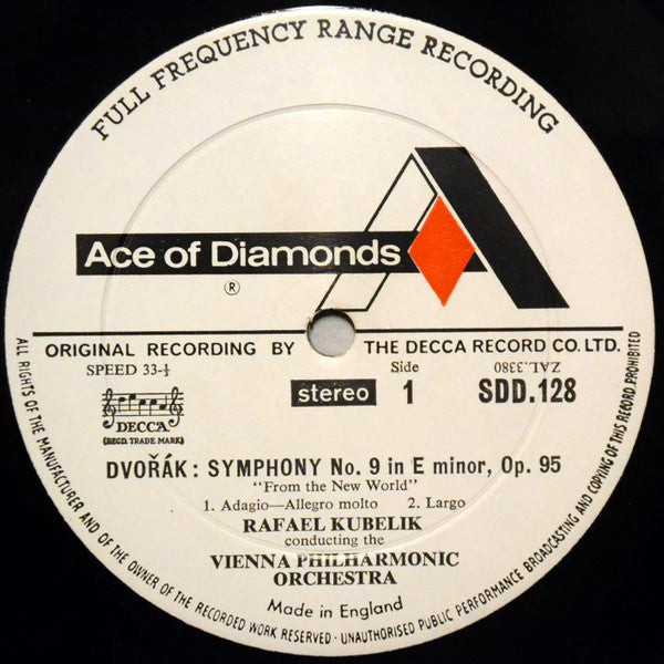 Antonín Dvořák - Rafael Kubelik, Wiener Philharmoniker : New World Symphony (LP, RE)