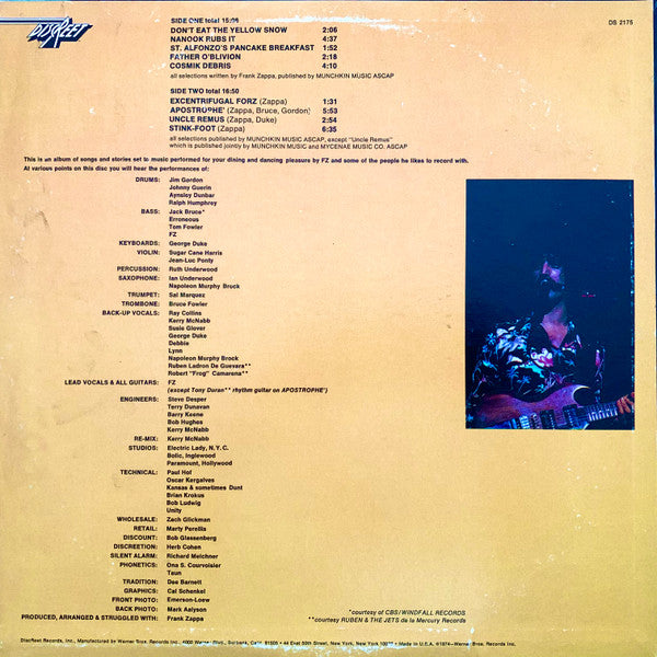 Frank Zappa : Apostrophe (') (LP, Album, SXT)