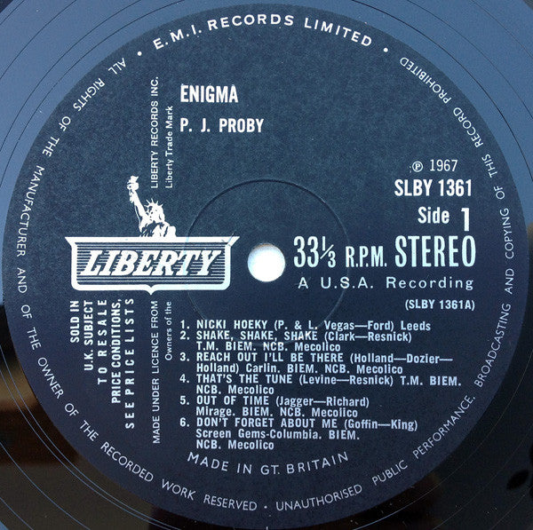 P.J. Proby : Enigma (LP, Album)