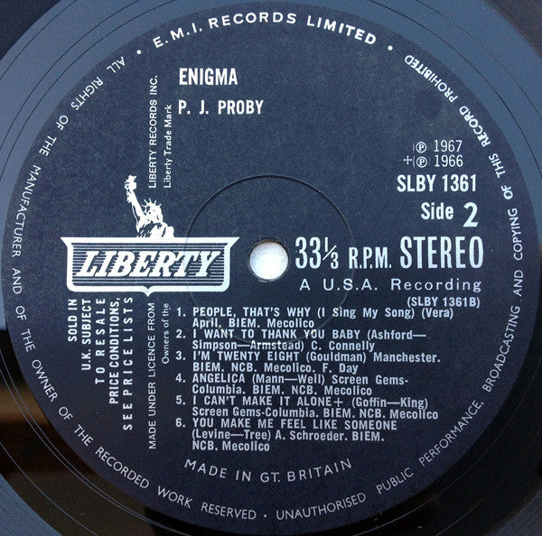 P.J. Proby : Enigma (LP, Album)