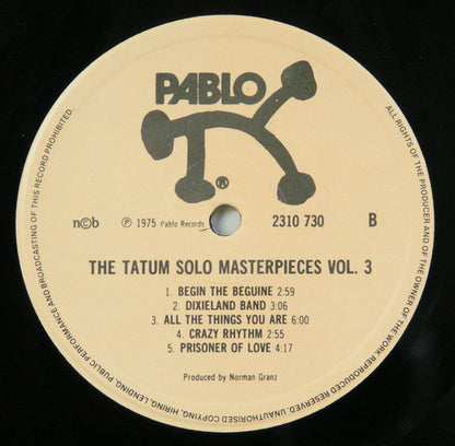 Art Tatum : The Tatum Solo Masterpieces, Vol. 3 (LP, Album)