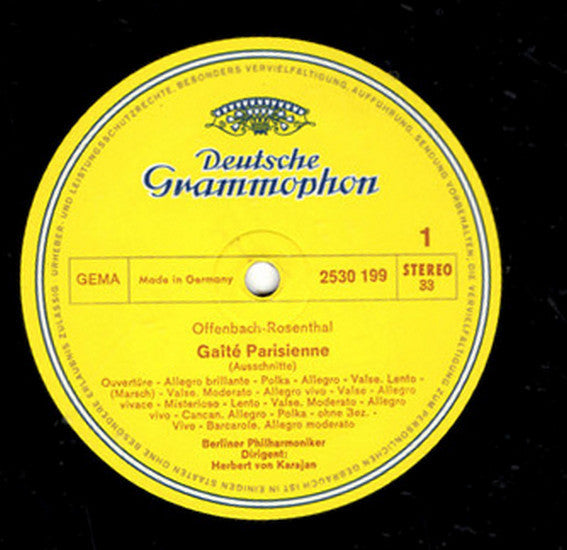 Jacques Offenbach / Charles Gounod - Berliner Philharmoniker • Herbert von Karajan : Gaîté Parisienne / Ballettmusik Und Walzer Aus Margarete (Faust) (LP)