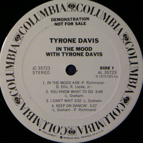 Tyrone Davis : In The Mood With Tyrone Davis (LP, Album, Promo)
