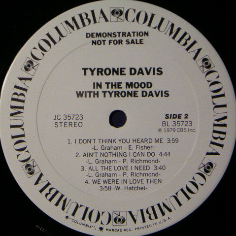 Tyrone Davis : In The Mood With Tyrone Davis (LP, Album, Promo)