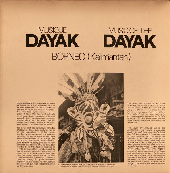 Dayak : Musique Dayak - Borneo (Kalimantan) (LP, Album)