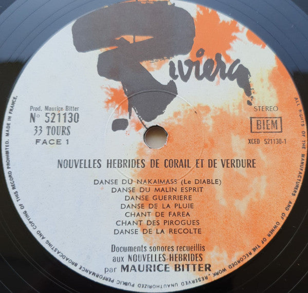 Unknown Artist : Nouvelles-Hébrides De Corail Et De Verdure (LP, RE)