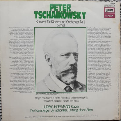 Pyotr Ilyich Tchaikovsky, Ludwig Hoffmann, Bamberger Symphoniker, Horst Stein : Klavierkonzert B-Moll (LP, Album, RE)