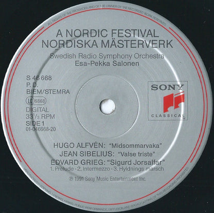 Esa-Pekka Salonen : Sveriges Radios Symfoniorkester : A Nordic Festival - Nordiska Mästerverk (LP, Album)