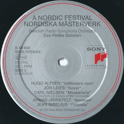 Esa-Pekka Salonen : Sveriges Radios Symfoniorkester : A Nordic Festival - Nordiska Mästerverk (LP, Album)