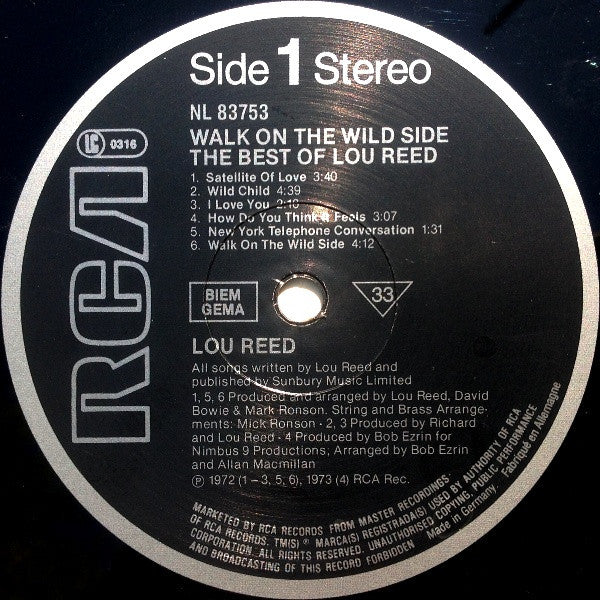 Lou Reed : Walk On The Wild Side - The Best Of Lou Reed (LP, Comp, RE)