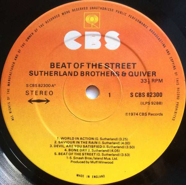 Sutherland Brothers & Quiver : Beat Of The Street (LP, Album, RE)