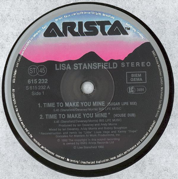 Lisa Stansfield : Time To Make You Mine (12", Maxi)