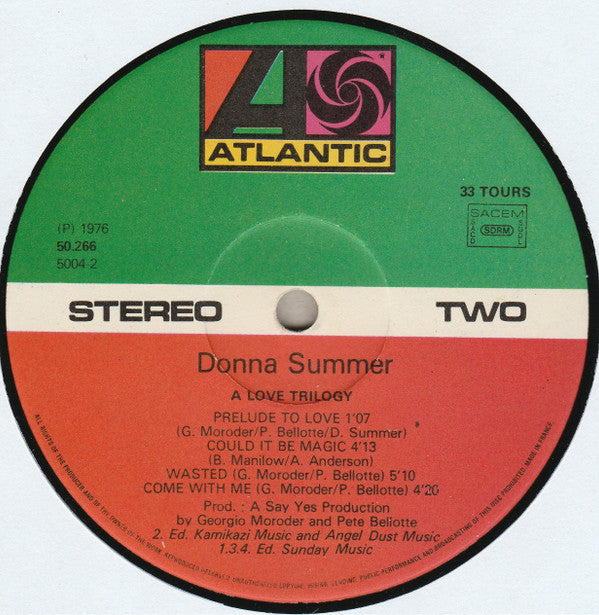 Donna Summer : A Love Trilogy (LP, Album, P/Mixed)