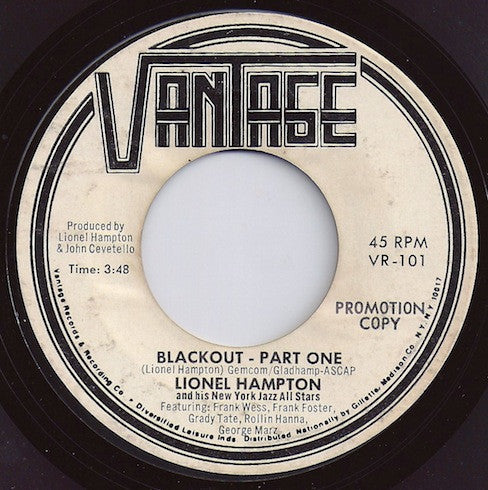 Lionel Hampton And His New York Jazz All Stars : Blackout (7", Single, Promo)