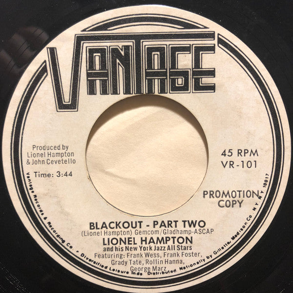 Lionel Hampton And His New York Jazz All Stars : Blackout (7", Single, Promo)